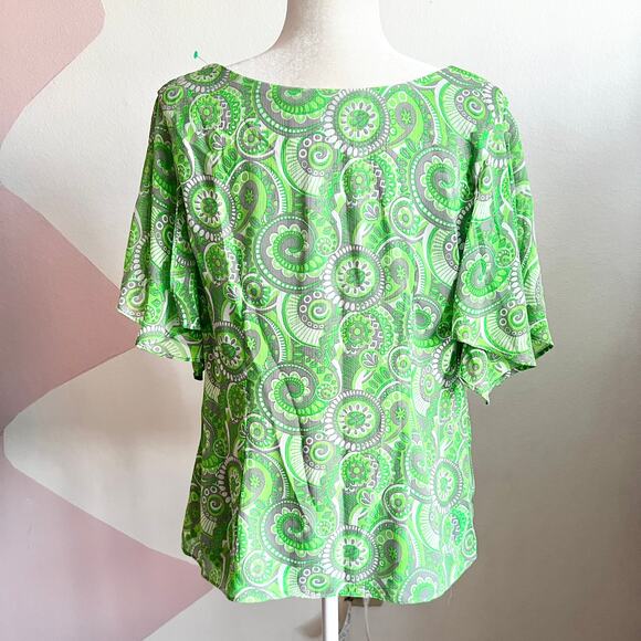 Vintage Paisley Babydoll Top Sheer Y2K Boho Indie‎ Retro Festival Medium - Picture 3 of 6